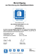 Lizenzurkunde Qualanod